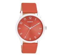 Oozoo - Reloj de pulsera para mujer de Timepieces, con correa de piel, reloj moderno para mujer, elegante reloj analógico para mujer en redondo (caja de 40 mm), Fiesta Red, Correa