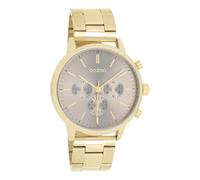 Oozoo Timepieces - Reloj de pulsera para hombre con correa de metal, Dorado/gris topo