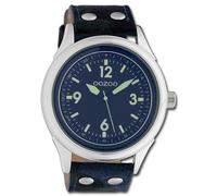 Oozoo Timepieces UOC10350 - Reloj de pulsera analógico unisex (piel, analógico), diseño de camuflaje, color azul, plateado/azul