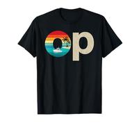 Op Ocean Vintage Pacific Ocean Beach Sun Palm Trees Retro Camiseta