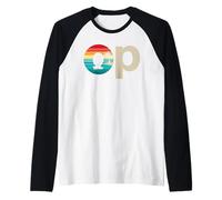 Op Ocean Vintage Pacific Ocean Beach Sun Palm Trees Retro Camiseta Manga Raglan