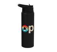 Op Ocean Vintage Pacific Ocean Beach Sun Palm Trees Retro Stainless Steel Insulated Water Bottle