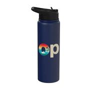 Op Ocean Vintage Pacific Ocean Beach Sun Palm Trees Retro Stainless Steel Insulated Water Bottle