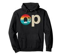 Op Ocean Vintage Pacific Ocean Beach Sun Palm Trees Retro Sudadera con Capucha