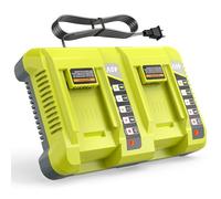 OP401 - Cargador rápido de 40 V de doble puerto de repuesto para cargador Ryobi de 40 V compatible con Ryobi 40 V OP4040 OP4026 OP4026A OP4050A OP40601 OP40602 OP4030 OP4015 OP40201