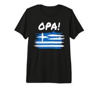 Opa! Funny Traditional Greek Party Quote & Flag of Greece Camiseta Premium