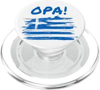 Opa! Funny Traditional Greek Party Quote & Flag of Greece PopSockets PopGrip para MagSafe