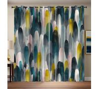 Opacas Turquesa Rosa Ruborizado - Paneles de Cortina de Ventana Opacas Diseño Elegante Abstracto Y Sin Costuras Window Cortinas con temática 140An x 160Al cm (2 Paneles) Reductores de Sonido y Calor