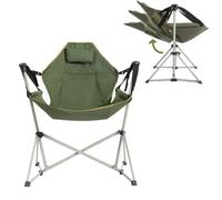 Opaeroo Silla De Acampamiento De Hamaca con Respaldo Ajustable, Silla De Hamaca Plegable De Resistencia Pesada Soporta 308lbs, Silla De Hamaca Portátil para Acampar, Viajar Y Patio Green