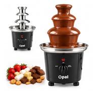 Opal Juego de fondue de fuente de chocolate de acero inoxidable de gran tamaño, 0.5L, máquina eléctrica de 3 niveles con base de olla de fusión en caliente (OCF17)