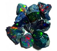 Ópalo negro áspero de 25 quilates - Piedra de fuego etíope Welo certificada AAA Piedra preciosa natural seleccionada a mano para hacer joyas, curación, caída y regalo para los amantes de los