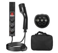 Opaltool Cargador Coche Electrico Compatible con MG KIA Hyundai BYD, Descargador Tipo2 16A, Adaptador Eléctrico 4KW IEC 62196 V2L con Resistencia Deslizante y Regleta 3M