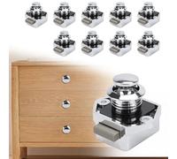 Opaltool Cerradura de Pestillo con Botón Pulsador, Pomo de Pestillo Sin Llave de 15-20mm, Cerradura de Puerta para Caravana Autocaravana Campista Furgoneta Barco Armario Puerta