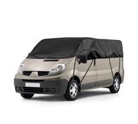 Opaltool Funda de Coche para 2010-2023 Renault Trafic, Medio Garaje Exterior Coche con Ganchos Ajustables y Tapas de Orejas con Tiras Reflectantes