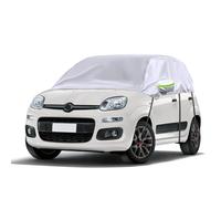 Opaltool Funda de Coche para Exterior para 2003-2023 F-iat Panda, Funda Exterior para Coche Medio Garaje, Medio Garaje Exterior Coche con Ganchos Ajustables y Tapas de Orejas con Tiras Reflectantes