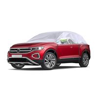 Opaltool Funda de Coche para Exterior para 2017-2023 VW T-Roc, Funda Exterior para Coche Medio Garaje, Medio Garaje Exterior Coche con Ganchos Ajustables y Tapas de Orejas con Tiras Reflectantes