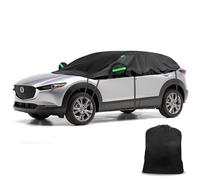 Opaltool Funda de Coche para Mazda CX-30 2019-2024, Media Cubierta para Coche con Ganchos Ajustables y Tapas de Orejas con Tiras Reflectantes