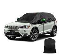 Opaltool Media Cubierta para Coche para BMW X3 2003-2024, SWB 300D Negra Funda Exterior para Coche Medio Garaje de Protección contra Heladas, Nieve y Sol