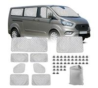 Opaltool Oscurante Termico Interno per Ford Transit Custom 2012-2025 LWB | 8 Pezzi, Parasole per Parabrezza Resistenti ai Raggi UV per la Privacy e il Controllo della Temperatura