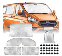 Opaltool Parasoles Termicos Apto para Transit Custom 2012-2026, 5pcs Parasol Paraguas Funda para Parabrisas Plegable para Furgonetas Camper Privacidad y Control de Temperatura
