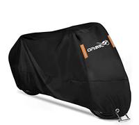 opamoo - Funda de lona impermeable 190T para moto, con orificios para candado, para exterior, con 2 bandas reflectantes, protección contra rayos UV, lluvia, nieve, polvo, estiércol, 245 x 105 x 125 cm