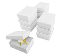 opaprain- Cajas de regalo de cartón blanco para joyería, paquete de 10, 3,08 x 2,3 x 1,1 pulgadas, se aplican a anillos, aretes, broches.