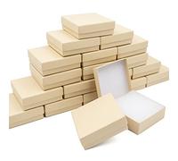 opaprain Cajas de regalo de cartón marrón para joyas, paquete de 20 unidades, 3.5 x 3.5 x 1 pulgadas, se aplica a mostrar collares, anillos, pulseras, aretes