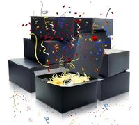 opaprain Paquete de 10 cajas de regalo negras de 10 x 10 x 5 pulgadas con tapa, papel reciclable adecuado para bodas, festivales, regalos, graduación, cumpleaños