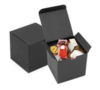 opaprain Paquete de 10 cajas de regalo negras de 4 x 4 x 4 pulgadas con tapa, papel reciclable adecuado para bodas, festivales, regalos, graduación, cumpleaños