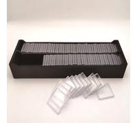 Opatiny 100 cajas de almacenamiento transparentes para monedas con forro de espuma ajustable para monedas de 20/25/30/35/40 mm, contenedor cuadrado antiarañazos