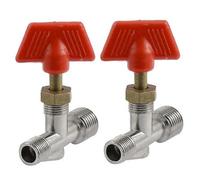 Opatiny 2 interruptores de válvula manual para compresor de aire, mango en T rojo con accesorios roscados macho para compresor de aire