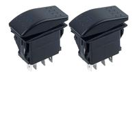 Opatiny 2 interruptores momentáneos ON-OFF-ON DPDT de 3 posiciones con LED azul, interruptor basculante de 12 V 24 V 20 A para panel de control de salpicadero marino