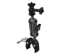 Opatiny Adaptador de abrazadera de cabeza de bola doble de 360° para Insta360 X5/X4/X3 - Construcción de metal y silicona, rosca de 1/4 pulgadas, montaje compacto y ligero