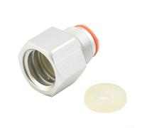 Opatiny Adaptador regulador para cilindro Sodastream, conversión de rosca TR21-4 a G1/2, junta hexagonal de aluminio negro para equipos de CO2 de acuario