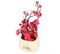 Opatiny Adorno de bonsái de frutas de la fortuna de simulación, decoración artificial para sala de estar u oficina, 16 x 16 x 32 cm, 18 x 18 x 21 cm, planta de plástico de fácil cuidado