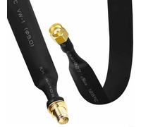 Opatiny Alimentación plana de la ventana a través del cable coaxial los 60cm RP-SMA varón a la hembra para el minero del punto caliente del helio