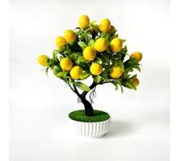 Opatiny Árbol frutal artificial pequeño en maceta, realista para plástico, para naranja, chile, limón, decoración de escritorio, oficina, follaje falso, 285 x 22 cm, color naranja