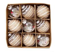 Opatiny Bolas de decoración de Navidad, 9 piezas de 8 cm, bolas de decoración de árbol de Navidad para Navidad, boda, fiesta, aniversario, festivales y días especiales (estilo 3)