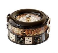 Opatiny Caja de almacenamiento de aperitivos sellada giratoria, contenedor de nueces apilable multicapa con silicona para cocina de anillo, tapa transparente a prueba de polvo, bandeja de frutas ABS