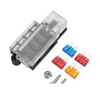 Opatiny Caja de fusibles de 4 bandas con cubierta transparente, bloque de terminales positivo de 12 V/24 V para fusibles ATO/ATC, 100 A máximo, para aplicaciones automotrices y marinas