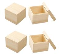 Opatiny Caja de recuerdos de madera de pino, ideal para bodas, bautizos o regalo de Nochebuena, 10,5 x 10,5 x 5,5 cm