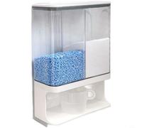 Opatiny Caja organizadora de lavandería de montaje en pared que ahorra espacio, dispensador de detergente transparente con rejillas extraíbles y tapa hermética, primero en entrar, blanco para L