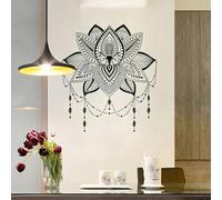 Opatiny Calcomanía de pared con diseño de mandala de loto para el hogar y el bar, decoración de jardín zen de Datura, 30 x 60 cm, paquete de 2 unidades, PVC extraíble fácil de aplicar