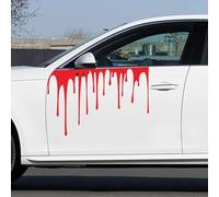 Opatiny Calcomanías de vinilo con gráficos de sangre de terror rojo, 23.6 x 13 pulgadas, impermeables, extraíbles, para el lado del cuerpo del coche, para decoración de puerta, paquete de 2