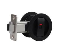 Opatiny Cerradura de puerta de bolsillo con indicador de color, cerradura de privacidad de aleación de zinc para puertas izquierda o derecha, diseño cuadrado negro