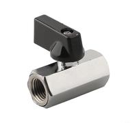 Opatiny Compresor de aire con interruptor de válvula de bola roscada de 1/4 pulgadas, apagado de agua, gas y aceite, construcción de metal, negro/plateado (A)