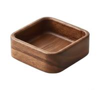 Opatiny Cuenco de madera de nogal maciza, acabado de cera de madera natural de grado alimenticio, plato de frutos secos multifuncional, decoración de cocina, 10 x 10 x 4 cm