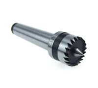 Opatiny Eje central de accionamiento de torno para carpintería con corona de dientes múltiples para cono MT1 MT2, acero 40Cr, punto con resorte