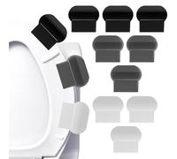Opatiny Elevador de tapa de inodoro de 9 piezas para funda de asiento, mango higiénico en 3 colores, diseño de policarbonato duradero con adhesivo fácil de despegar para uso en el baño
