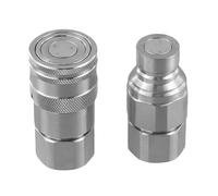 Opatiny FF - Juego de acoplador rápido hidráulico plano, acero al carbono NPT 14-34